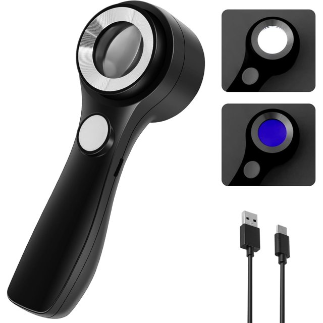 Lupa de joyero 60X, lupa de monedas recargable por USB con escala