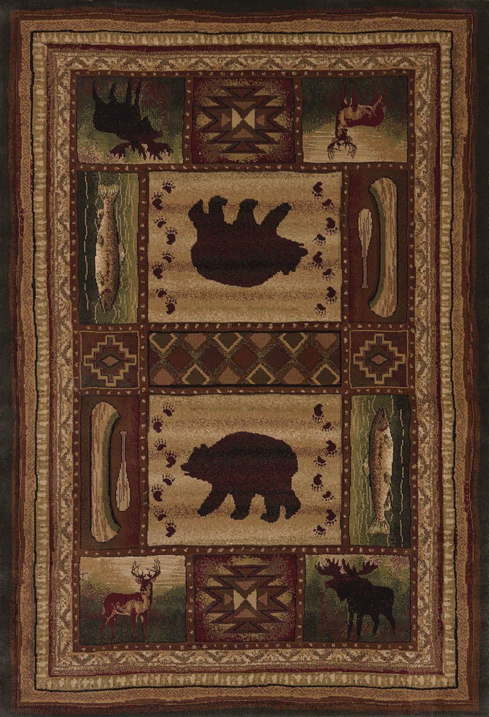 United Weavers Contours Lodge Area Rug 51128059 Bear Wilderness Toffee