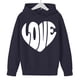 thumbnail image 3 of Sudadera con capucha y estampado de corazón de San Valentín, sudadera de manga larga para niños y niñas, chaqueta para niñas de talla mediana y grande., 3 of 7