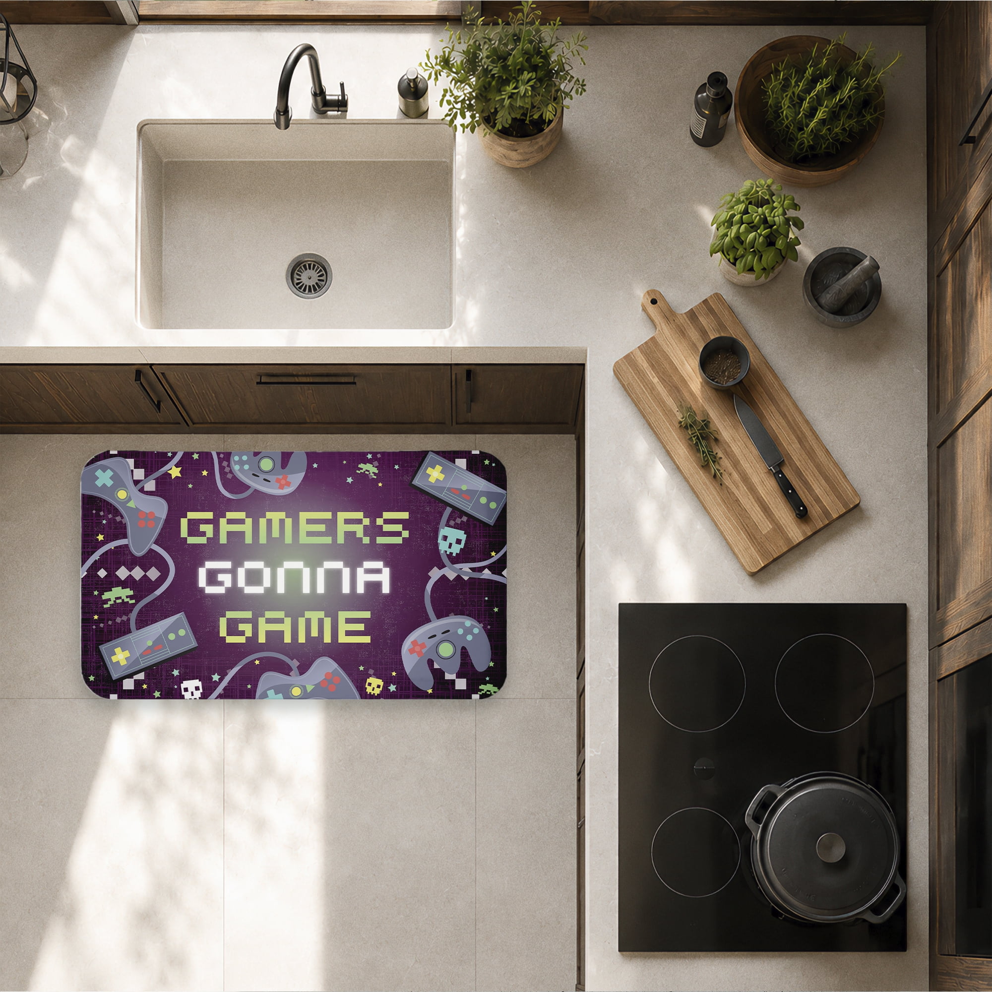 Stupell Industries Gamers Gonna Game Printed Anti-Fatigue Floor Mat, design by Arrolynn Weiderhold