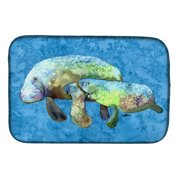 Caroline's Treasures Manatee Dish Drying Mat