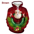 thumbnail image 3 of Sudadera con capucha navideña para hombre, con estampado 3D de Papá Noel, sudaderas gráficas, sudadera con capucha divertida informal unisex, ropa de calle para hombre, 3 of 5