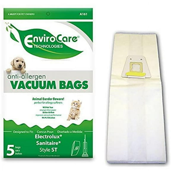 EnviroCare Vacuum Bags for Electrolux and Sanitaire Style ST Uprights - 5 Pack - A161