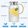 thumbnail image 3 of GPED 64 oz Glass Pitcher, Water Pitcher with Lid and Spout, 1.8L Glass Carafe for Fridge, Thickened Borosilicate Iced Juice Jugs for Cold and Hot Beverage, Easy Clean Heat Resistant Glass Jug, 3 of 7