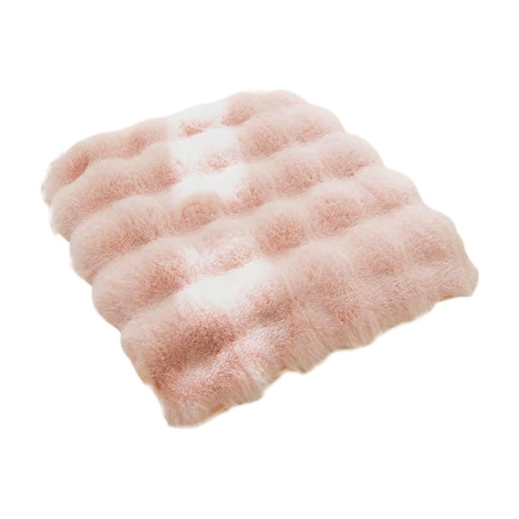 Faux Seat Cushion Warm Faux Seat Cushion Plush Chair Cushion Office Chair Pad Soft Fleece Seat Pad Thick Cushion Desk Chair Long Sitting Comt Pink 17.72x17.72 Inch
