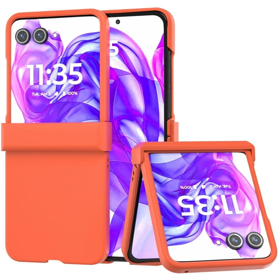 Yosen For Motorola Razr 2025 Case, Moto Razr 2025 Case with Hinge Protection, 360° Drop Protection, Shockproof Slim Matte Rugged PC Protective Cover, Orange
