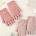 thumbnail image 7 of RUISINERY Half Finger Screentouch Gloves with Thicken Fleece Liner Soft Warm Knitted Short Gloves for Students Winter Everyday Use, 7 of 7