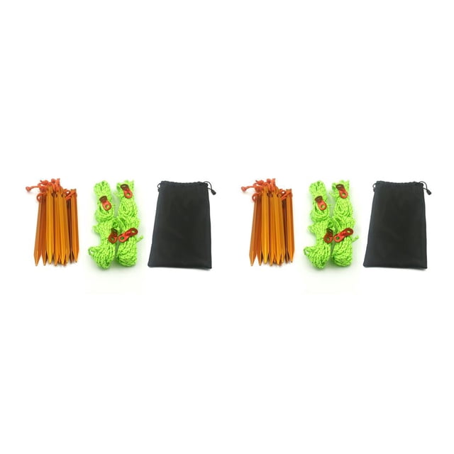 Advancent Cuerda reflectante para tienda, clavo de tierra, cordón para toldo a prueba de viento con juego de bolsa de almacenamiento, cuerdas de Type2 NO2
