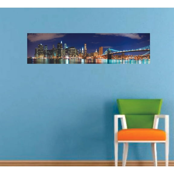 Night Light City Light Beautiful View Decors Wall Sticker Art Design Decal for Girls Boys Kids Room Bedroom Nursery Kindergarten House Fun Home Decor Stickers Wall Art Vinyl Decoration (20x18 inch)