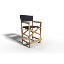 Curated Maison Directeur Teak Outdoor Counter Height Armchair in Black