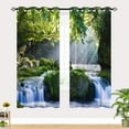 thumbnail image 2 of Waterfall Curtains, Wild Scene Nature Theme Mountain Stream Scenery Print Patterned Home Decor Waterproof Fabric Grommet Window Drapes for Bedroom Living Room Cafe Office 2 Panels W42 x L84, 2 of 6