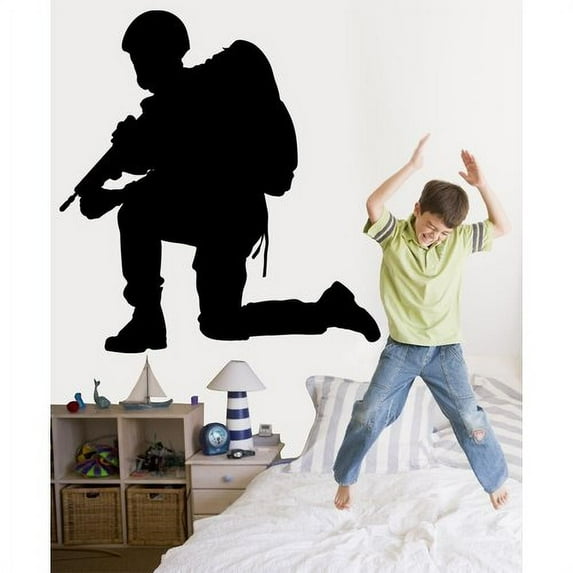 Wallhogs Haynes Military Soldier IV Silhouette Cutout Wall Decal