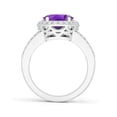 thumbnail image 2 of ANGARA Natural 2.28 Ct. Amethyst with Diamond Halo Ring in 14K White Gold for Women (Ring Size: 3), 2 of 9