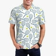 thumbnail image 1 of Balery Tennis Rackets And Balls Camisa Polo de Hombre con Estampado, de Manga Corta y Tejido Medio, Camisa Tipo Golf Polo-Small, 1 of 6