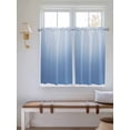 thumbnail image 5 of Light Blue Ombre Kitchen Curtains 54 Inches length, Modern Rustic Aqua Gradient Window Treatment Curtain Drapes, Thermal Insulated Drapes for Basement Hotel RV, 42"x54", 2 Panels, 5 of 7