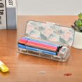 thumbnail image 7 of Plastic Pencil Box Large Capacity Pencil Boxes Clear Boxes with Snap-Tight Lid Stylish Office Supplies Storage Organizer Box Turtles with Pink Flowers, 7 of 7