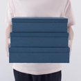 thumbnail image 3 of Drative Storage Boxes with Lids, Paper Storage Box Set for Keepsakes and Photos, Drative Boxes for Home Dr, Stationery, Office Organizers, Navy Blue, 3 of 6