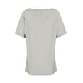 thumbnail image 5 of Women’s Deep V Neck Short Sleeve Loose Fit Casual Top Soft Lightweight Relaxed Fit Tee for Daily Wear Office Travel School Light Gray XL, 5 of 5