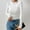*White, variant on ClodeEU Women's Mock Neck Long Sleeve T Shirt，Slim-Fit Tee With Eyelet ,Casual Basic Tops Black,Womens Plus M