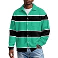 thumbnail image 2 of Hearthz S-4XL Plus Size Waffle Mens Shirts Long Sleeve Casual Big and Tall Collared Striped Button Down Shirt for Men Textured Knit Shirt Jacket with Pockets, 2 of 5