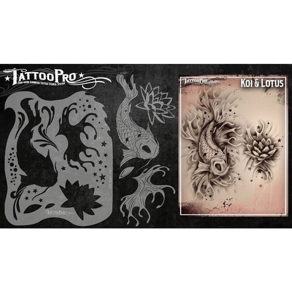 Tattoo Pro Stencils Series 1 - Koi & Lotus