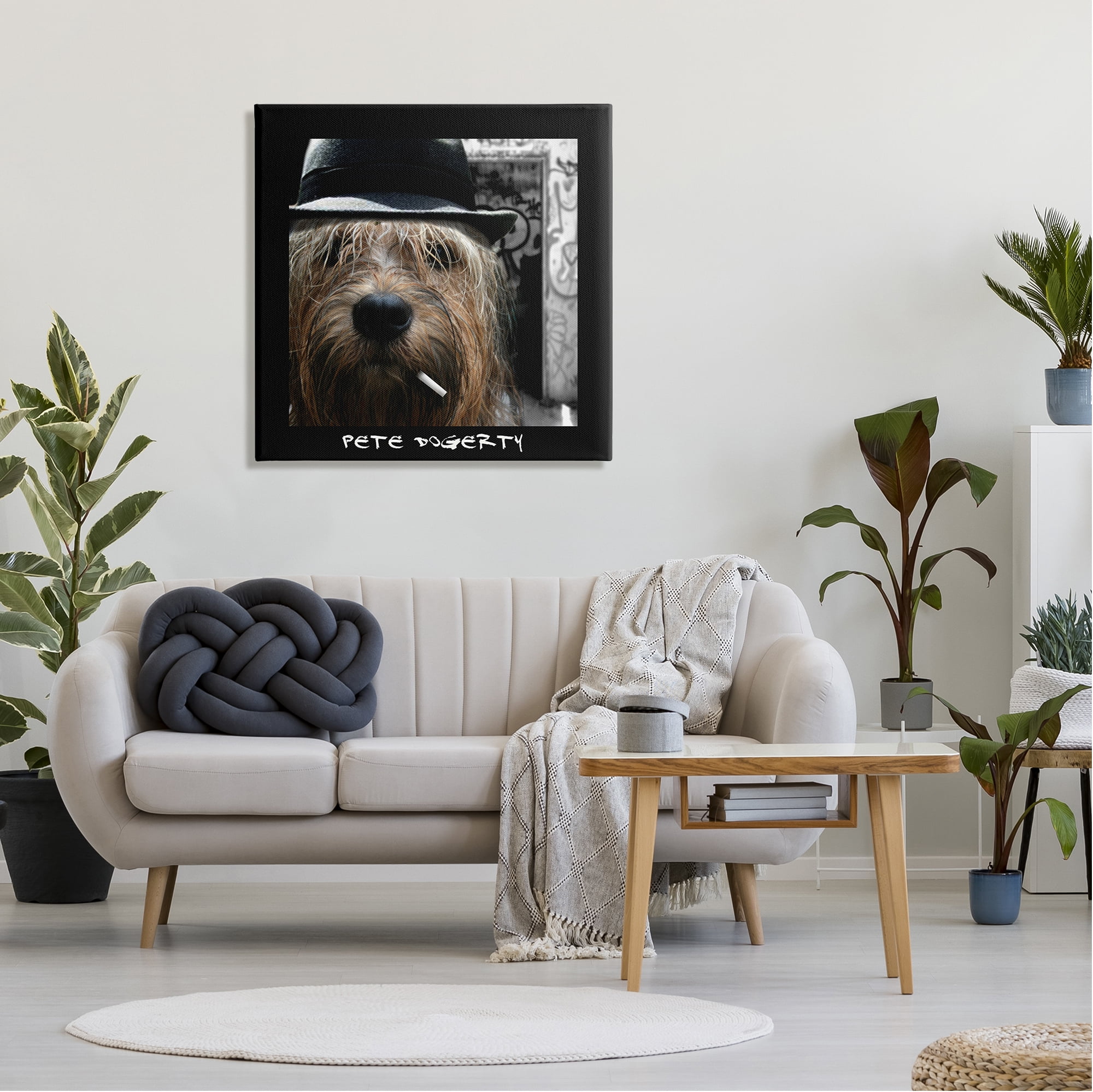 Stupell Industries Pete Dogerty Humorous Musician Hat Cigarette Dog Photograph Gallery Wrapped Canvas Print Wall Art, Design by Noah Bay