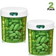 thumbnail image 1 of Round Pill Organizer Dispenser - Pack of 2 - Pill Boxes with 4 Compartments for Medication, Vitamins & Supplements Bottle Daily Pill Case Reminder Box, 1 of 1