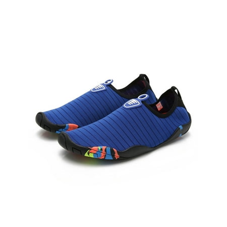 

Crocowalk Unisex Water Shoes Surfing Aqua Socks Swimming Beach Shoe Comfort Slip On Flats Women Men Non-Slip Quick Dry Barefoot Blue 8.5-9