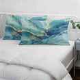 thumbnail image 4 of Turquoise Marble Throw Pillow Covers, Modern Abstract Art Ombre Blue Soft Breathable Pillow Cases with Invisible Zipper for Sleeping, Small Pillowcases for Couch Bed Sofa Chair 16x24 Inches, 4 of 9