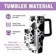 thumbnail image 4 of 40oz tumbler with handle Large Insulated Cow Printed Tumblers with Straw and Lid Stainless Steel Travel Coffee Mug Cup for Hot and Cold Drinks, 4 of 6
