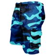 thumbnail image 2 of Nestiefly Camo Cargo Shorts for Men Twill Knee Length Elastic Waist Athletic Shorts with Pockets Summer Casual Outdoor Hiking Short Blue XL, 2 of 4