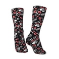thumbnail image 5 of Uemuo Vintage Skull Casino Pattern Women's Crew Socks, Soft Durable Breathable Moisture-Wicking with Odor Control Cotton socks, 5 of 9