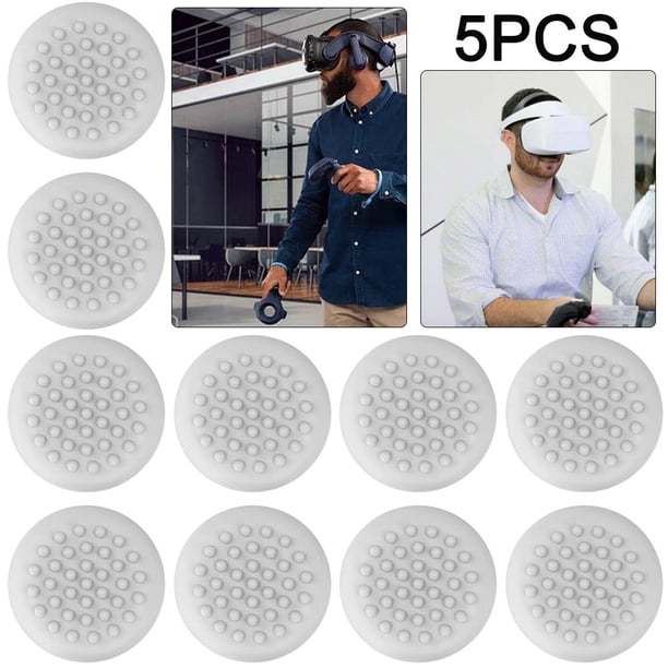 Likrtyny 5 Pares Tapas Balancín Controlador Tapas Silicona para Pulgar para Meta Quest 3 (blanco)