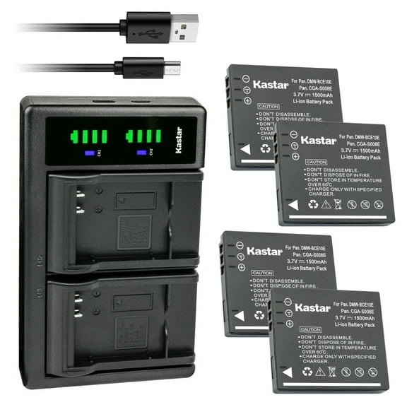 Kastar 4-Pack Battery and LTD2 USB Charger Replacement for Panasonic SDR-S26N, SDR-S26R, SDR-SW20, SDR-SW20R, SDR-SW20S, SDR-SW21, SDR-SW21D, SDR-SW21G, SDR-SW21S, SDR-SW28 SV-ME70 SV-ME75-W