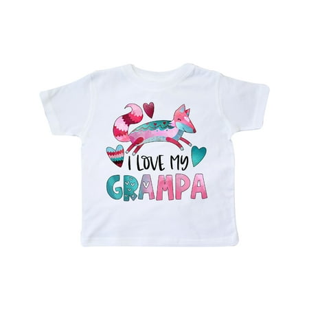 

Inktastic I Love My Grampa Pink and Blue Fox with Hearts Gift Toddler Boy or Toddler Girl T-Shirt