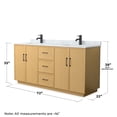 thumbnail image 4 of Elan TK 72" Light Oak Double Vanity & White Carrara Marble Top & Black Trim, 4 of 5