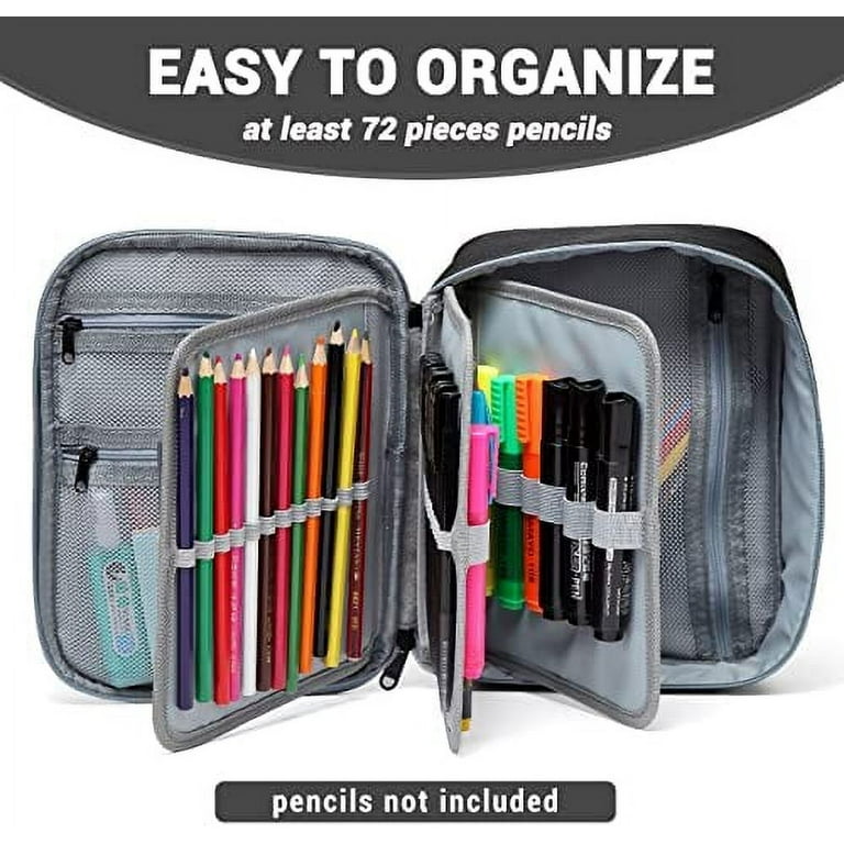  Chase Chic Pencil Case Large Capacity Pencil Pouch with Handle  and 2 Removable Sleeves Multi-Compartment Portable Pen Holder Colored  Pencils Organizer School Office for Adults Teenagers, Yellow : Office  Products