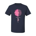 thumbnail image 2 of Wild Bobby, Faith Pink Ribbon Sunflower, Breast Cancer Awareness, Men Graphic Tee, Navy, 4X-Large, 2 of 5