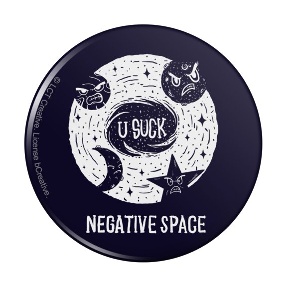 Negative Space Black Hole Funny Humor Pinback Button Pin