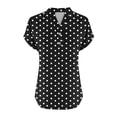 thumbnail image 6 of Aboser Womens Cotton Linen Tunic Tops Loose Fit Cuffed Sleeve Shirts Plus Size Summer Shirt Top Fashion Polka Dot Printing Tunics Thin V Neck Blouses, 6 of 6