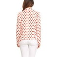 thumbnail image 4 of Women's Polka Dot Open Front Office Style Long Sleeves Blazer Jacket, 4 of 5
