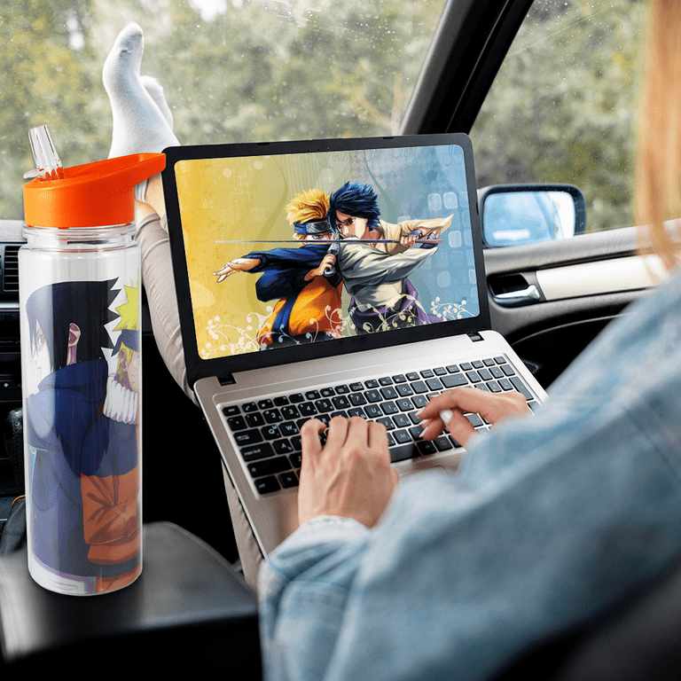 Official Licensed Naruto Shippuden Shaker Bottle THE WILL ON FIRE [CLEAR  20oz] Anime Shaker Bottle, Gymnastic Shaker/Water Bottle for Adults,  (OFFICIALLY LICENSED), By Just Funky 