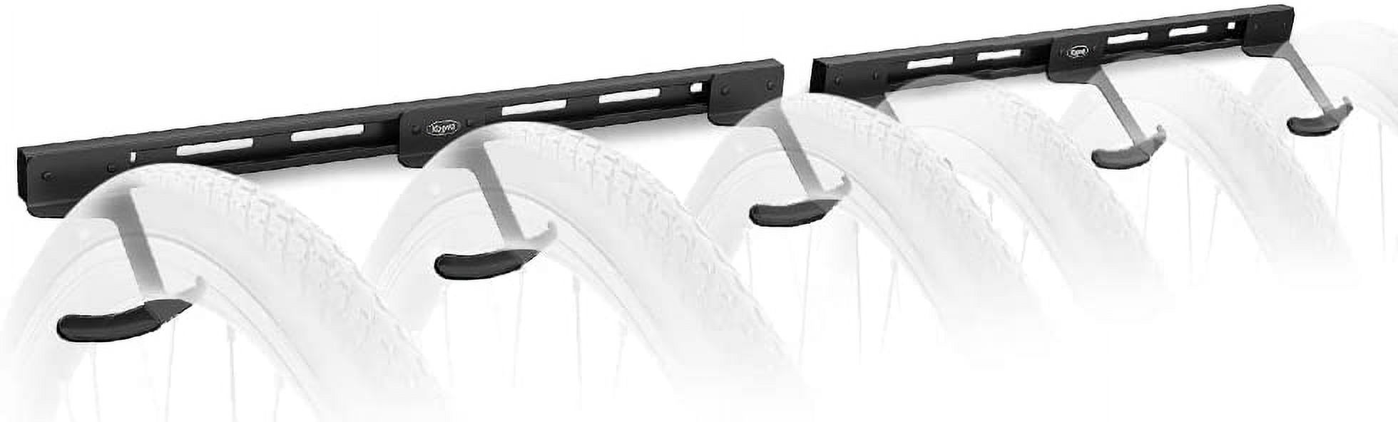 Koova Wall Mount Bike Storage Rack – Holds 3 Bikes, Protective Rubber Hooks, Heavy Duty Steel, Bonus Helmet Hooks, USA Made