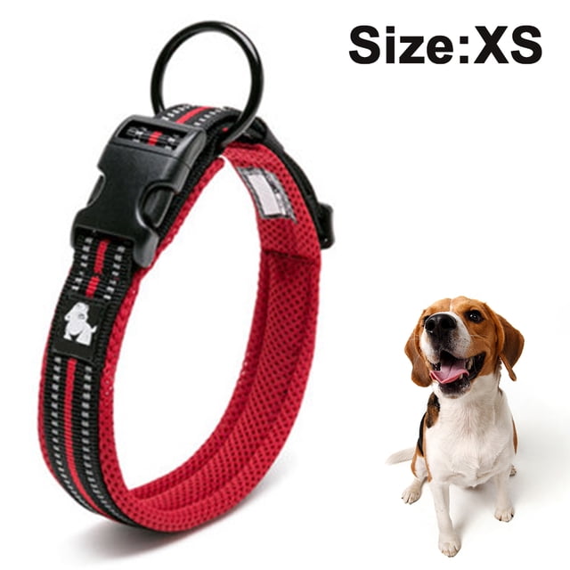 Collar de perro mediano y grande Collar de perro acolchado de malla reflectante 3M Collar de mascota de aventura al aire libre de nailon ajustable Xemadio 2034517-9