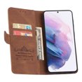 thumbnail image 4 of Wallet Case for Galaxy S22 Credit Card Holder, Retro Design Magnetic Clasp PU Leather &  Soft TPU interior Folio Kickstand Durable Cover For Samsung Galaxy S22 Plus,
Brown, 4 of 13