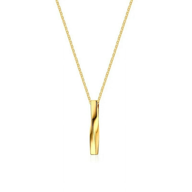 Vnox-collares personalizados de 1 a 2 lados para hombre, colgante de barra Mobius de acero inoxidable, Color negro plateado, cuello Simple de Metal, regalo de joyería