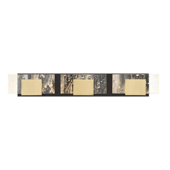 Kasha 3 - Light Black And Brass Multi Color Contemporary / Glam - LED Acrylic And Metal Wall Sconce