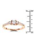 thumbnail image 3 of Ladies Thin 14K Natural 0.7 Ctw Diamonds Three Stones Engagement Ring (Rose Gold Size 8.5), 3 of 3