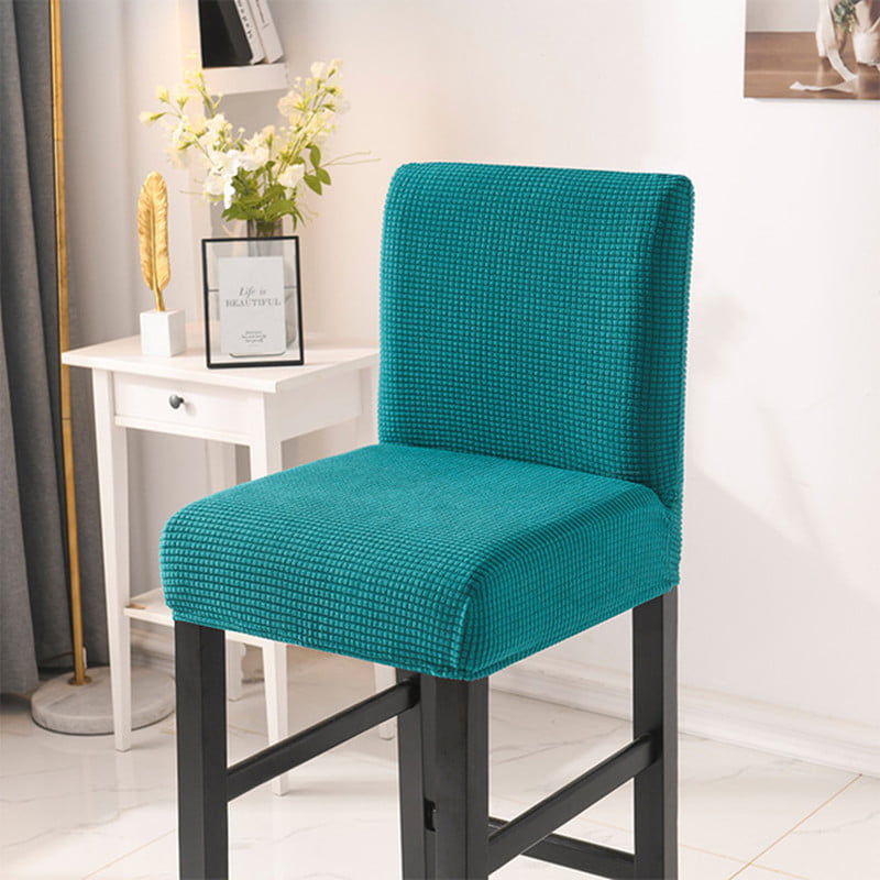 Jacquard Stretch Low Back Chair Cover Bar Counter Stool Slipcover 