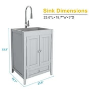 Ktaxon Gray Stainless Steel 72.6 lb Utility Sink